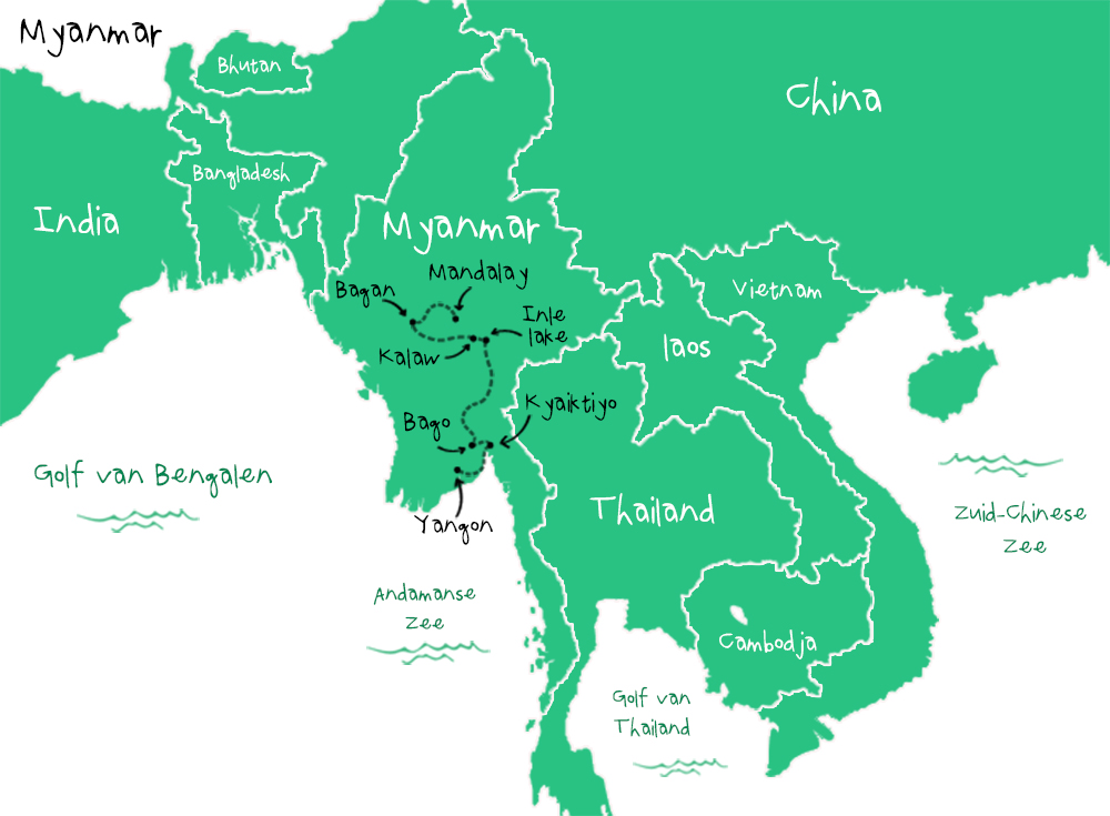 Route Myanmar