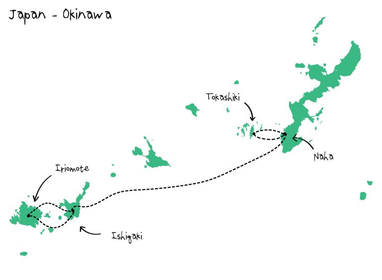 Backpack route Okinawa BackpackenInAzië.nl