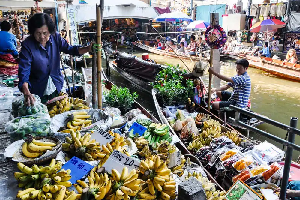 Drijvende markt Thailand